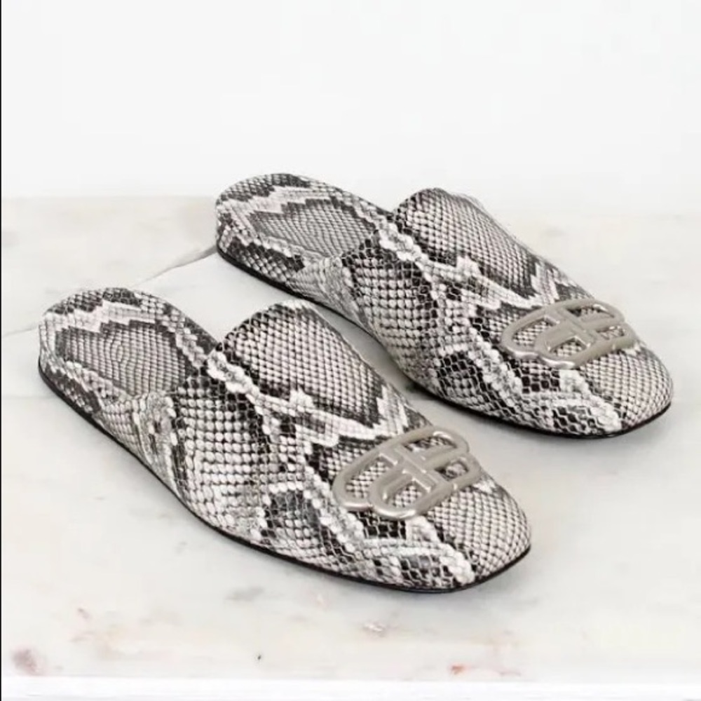Balenciaga snakeskin mules